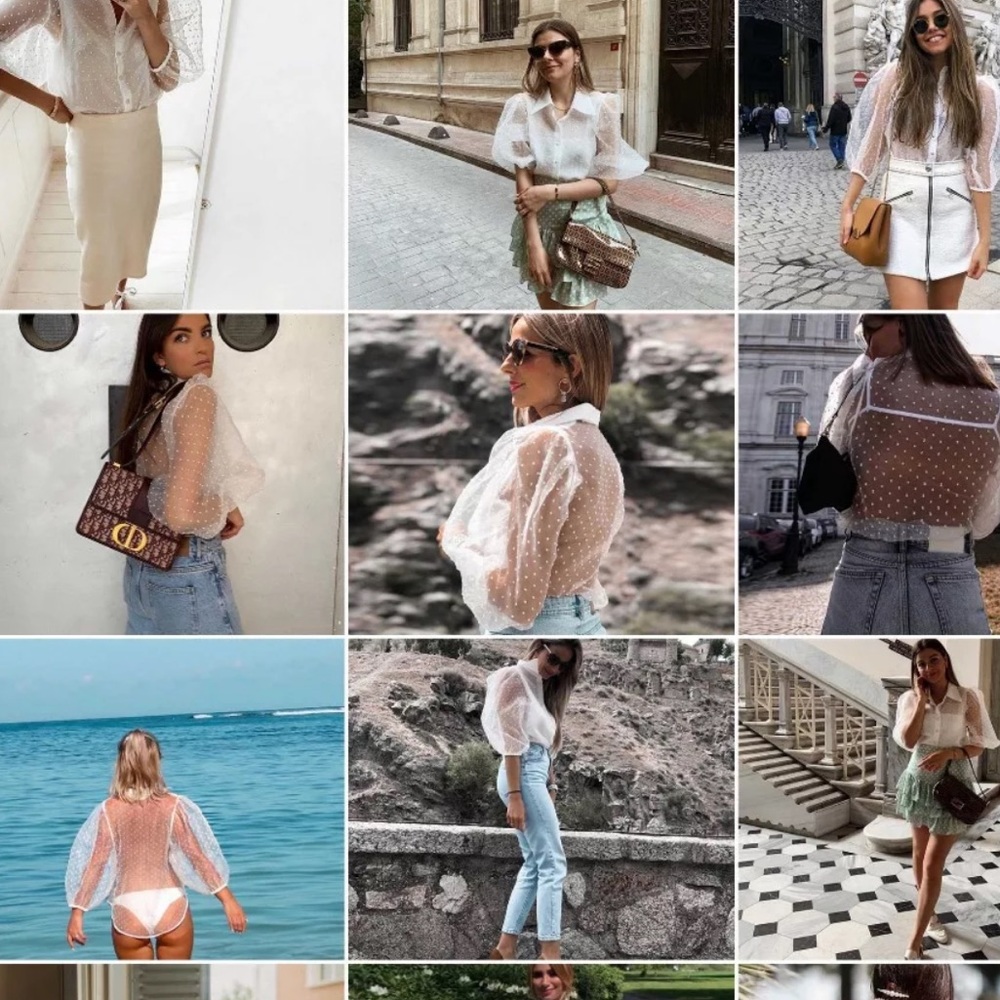 Zara organza sleeves top, bloggers favorite - Picture 4 of 16
